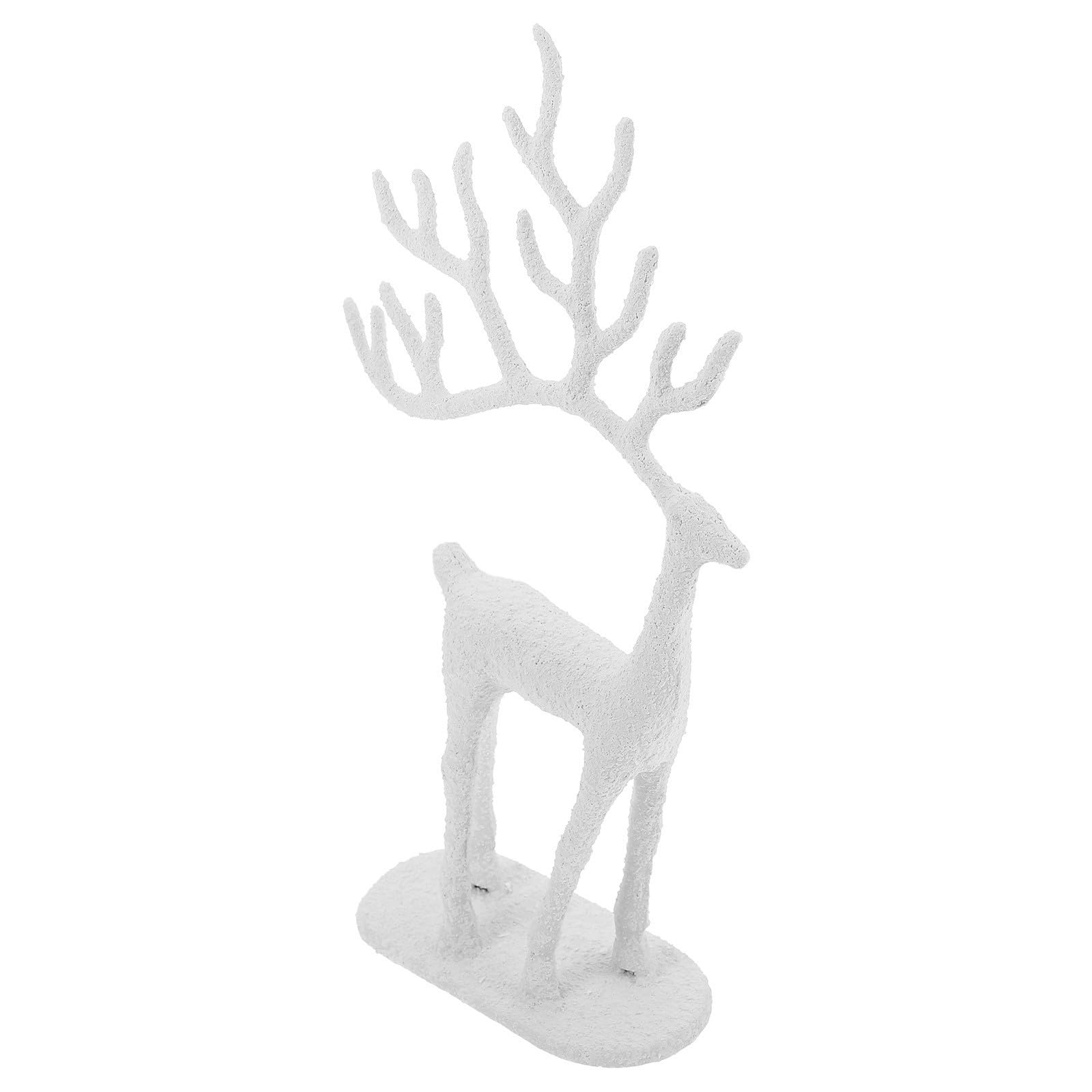 Toyvian Statuetta di Renna in Ghisa Bianca per Decorazioni Natalizie