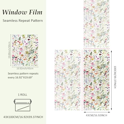 Vinilo decorativo Alwayspon 43x118 cm con flores rosa y púrpura miniatura 2