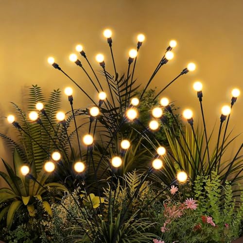 Lampe solaire de jardin LED x4 blanc chaud étanche pour cour et terrasse