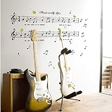 Sticker musique La musique est ma vie Thème Musique Chambre Décor & Danse Note de musique Amovible Wall Sticker1set Grande Taille 70 * 120cm