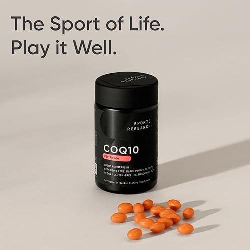 Miniatura 7 de Sports Research CoQ10 (100 mg) mejorado con aceite de coco y bioperina (pimienta negra) para una mejor absorción Vegano, verificado sin OMG (30