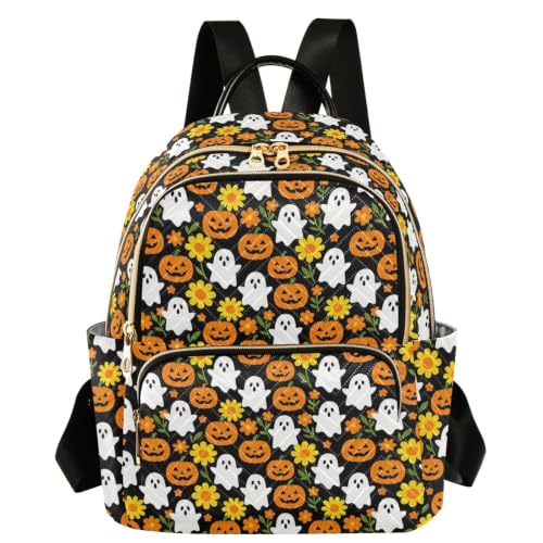Mochila ligera para mujer con 3 bolsillos con cremallera y diseño floral 1