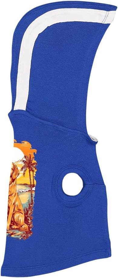 Sunset Print Dog Shirt with Hoodie - Beach Dog Hoodie - Sun Dog Clothing - Royal White, XL