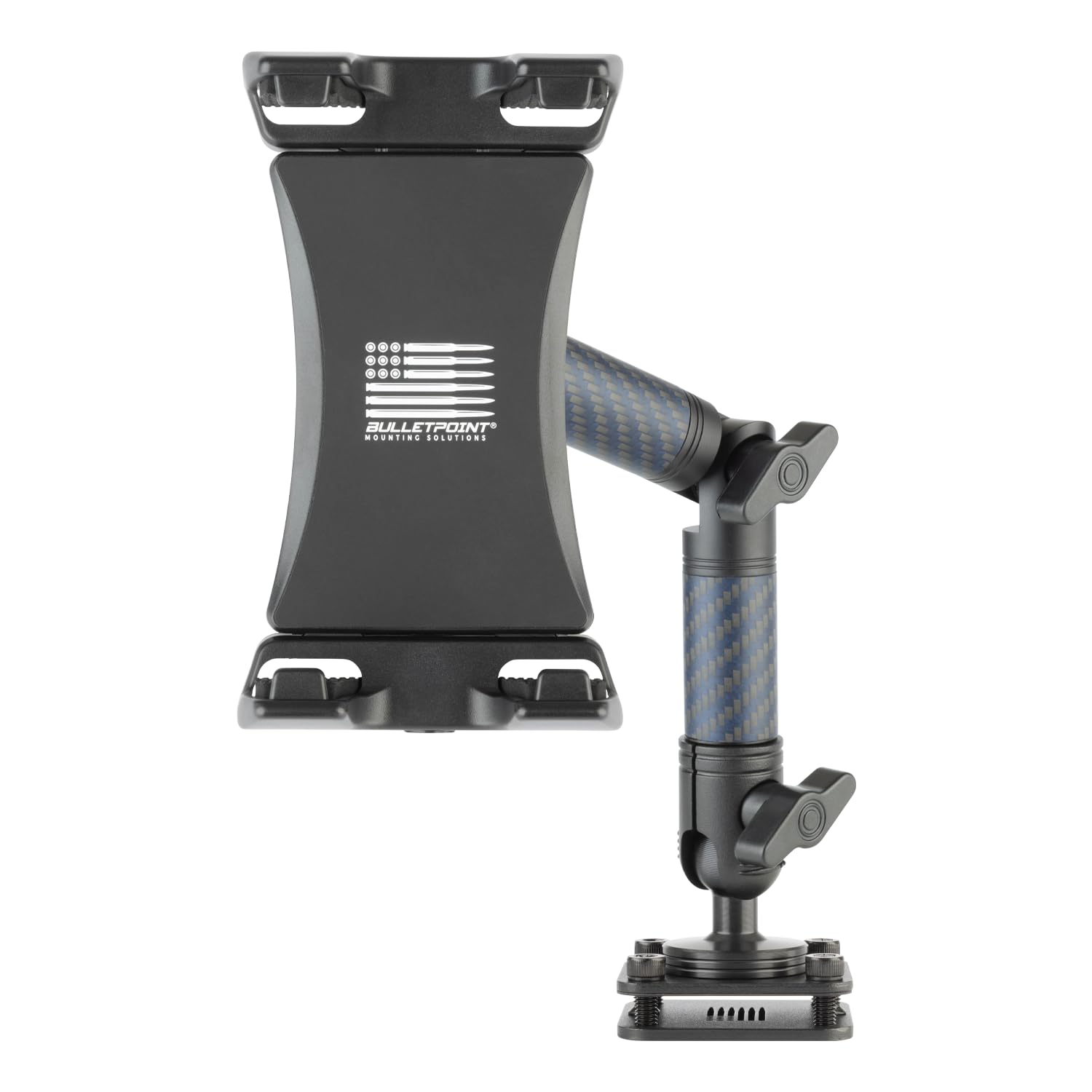 Bulletpoint Heavy Duty Vehicle Tablet Mount with Adjustable Mounting Arm Articulating Joint 20mm AMPS Ball Dash Mount