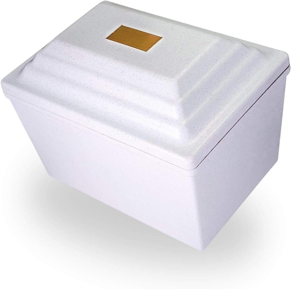 Urn Vault, Single Urn Vault for One, Ground Burial Urn Vault, Holds One Adult Cremation Urn for Human Ashes, Durable Cremation Urn Vault for Cemetery Burial (White)