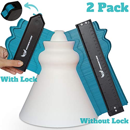 Quick Gauge Master Outline Gauge -Instant Template For Curved And Odd Shapes -Ezgauge 2019/2020 Upgraded Locking Mechanism -Contour Ez Gauge Duplicator -Profile Easy Copy Tool Quickgauge -2 Pack