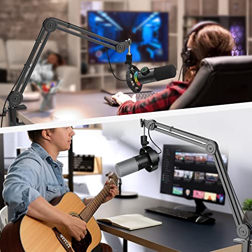 Fifine Microphone Arm Stand-Heavy Duty Boom Arm, Suspension Scissor Adjustable Mic Stand With Desk Mount, 5/8" Screw, Cable Ties, For Recording Gaming Streaming Podcasting-Bm63 #TOP5