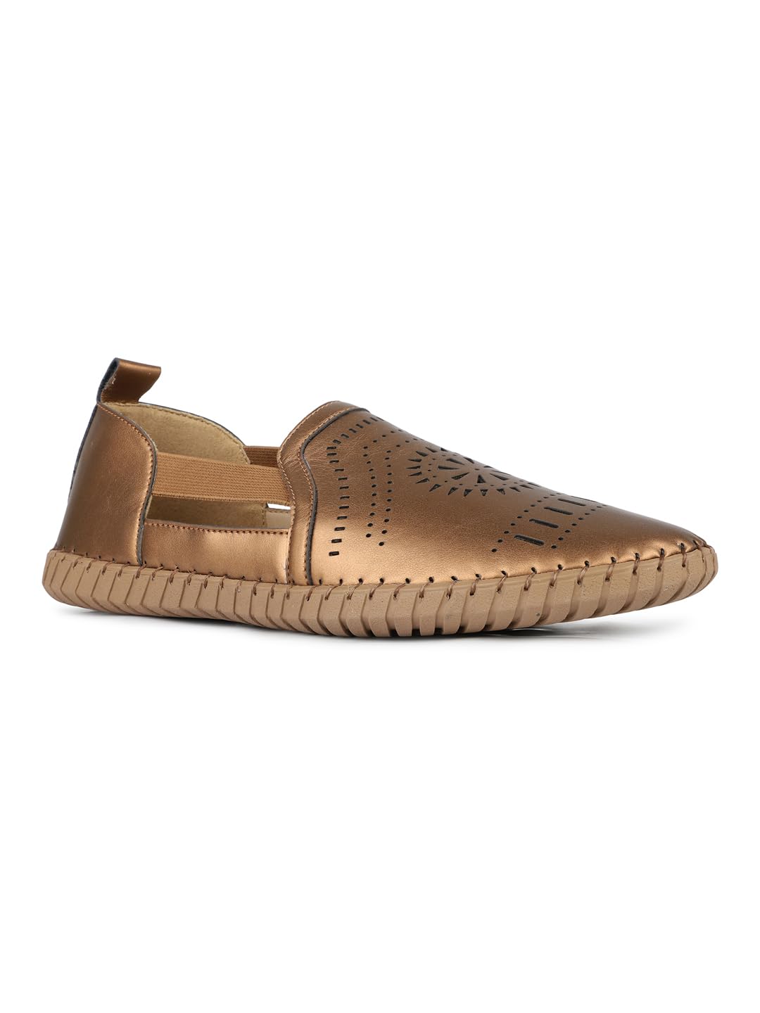 Womens Womens Bronze Casual Solid Round Toe Loafers Loafer-image-29