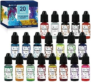 Epoxy Resin Pigment 20 Colour Resin Color Dye Non Toxic Resin Colorant for Resin Art Coloring Jewelry DIY Crafts Making, 0.35oz/Bottle