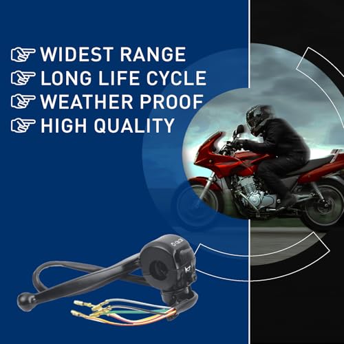 Image of Uno Minda SW-0655A Handle Bar Switch Lever Assembly (Left Hand Side) with Kick Start- 5 Bullet Terminal For TVS AX-100 / R-100 / MAX-100 / MAX-100R