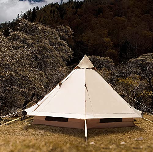 Baralir Outdoor Camping Tent Oxford Bell Tent Safari Tents Yurt Tent For Family With Cool Ventilation Mosquito Net Doors & Windows, Also Great For Winter With Zipper Full Closed #TOP7