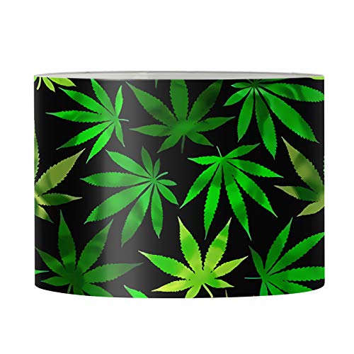 Fkelyi Green Weed Pot Marijuana Leaves Lampshade,Lightweight Lamp Shade With Spider,Hand Crafted Lampshades Cover For Living Room,Bedroom,Office-M #TOP16
