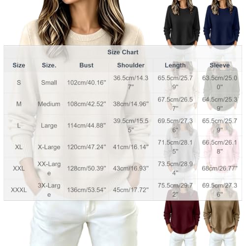 Sweater for Women Trendy 2026 Fall Winter Warm Pullover Comfy Knit Tops - image 6