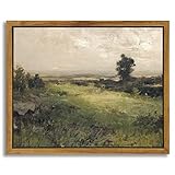 InSimSea Framed Canvas Wall Art Vintage Decor, The Vast Grassland Wall Art Room Decor, Classical Scenery Oil...