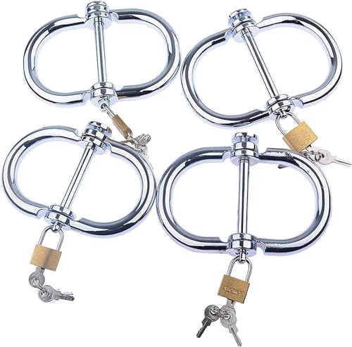 Schwer Edelstahl Metall Handschellen mit Schlüssel Erotik SM Fesseln Hand Cuff, Armband Fetisch Cosplay Erwachsene Spiel Zurückhaltung BDSM Extreme Bondage Sexspielzeug für Frauen und Männer ( Color :