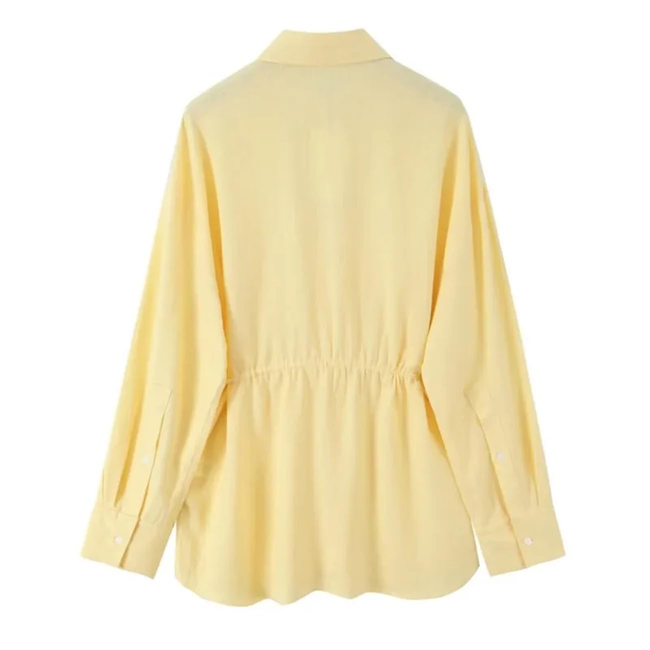 Camicia oversize da donna con cintura casual misto lino a maniche lunghe semplici camicie femminili camicie da donna con bottoni e camicetta