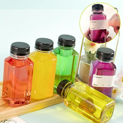 10 Stk 400ml Shot Flaschen zum Befüllen, Leere Plastikflaschen zum Befüllen, Wiederverwendbare Kunststoff Smoothie Saftflaschen zum Befüllen Transparent für Kühlschrank Juicer Shots Wasser Milch