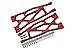Aluminum 6061-T6 Front Or Rear Extended Lower Arms For 1/5 Traxxas X Maxx 8S With WideMAXX #7895 Kit - 24Pc Set Red