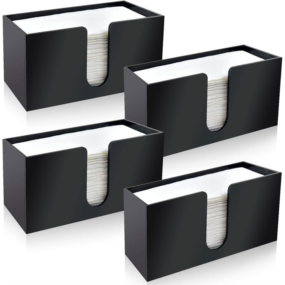 Aundhegrtt Acrylic Tissue Dispenser 4pcs Tabletop Tissue Holder, Bathroom Kitchen Tissue Dispensers