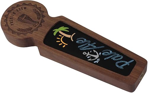 Miniatura 6 de Fanfoobi Mango de madera para grifo de cerveza de pizarra para kegerator, hecho de madera de nogal natural, 8.3 pulgadas de longitud, regalo para