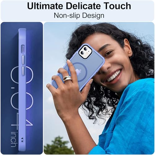 Image of MOCCA Magnetic Shockproof for iPhone 12 Case,Blue | Fits iPhone 12 /12 Pro | 10ft Drop | Compatible with MagSafe | Anti-Slip Matte | Raised Camera & Screen Lip | Ultra-Slim