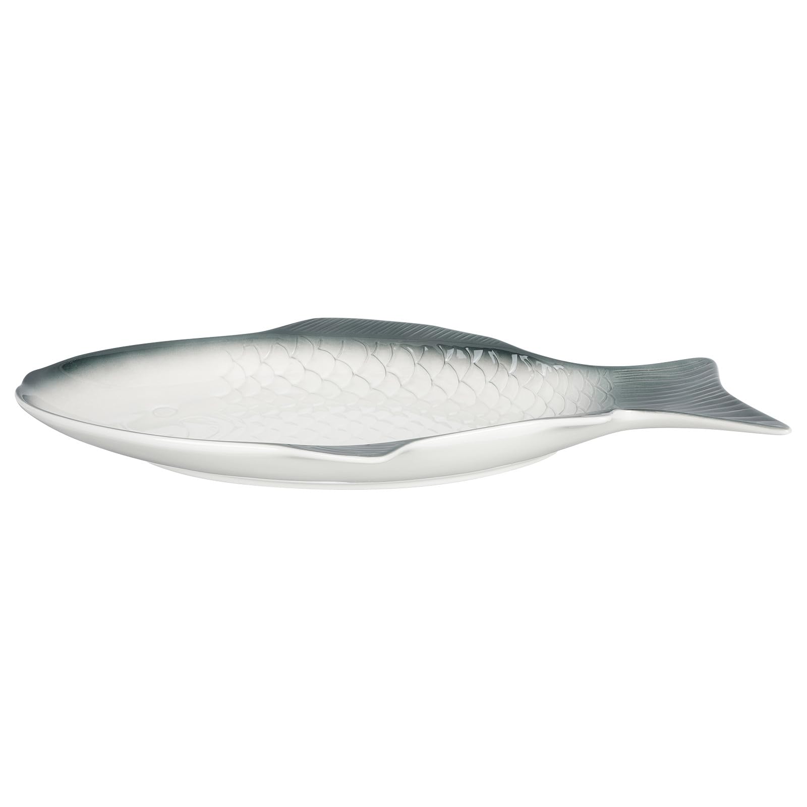 SECFOU Bandeja de Pescado de Cerámica Verde Oscuro de 15 Pulgadas para Servir y Cocinar al Vapor en Eventos y Comidas Diarias