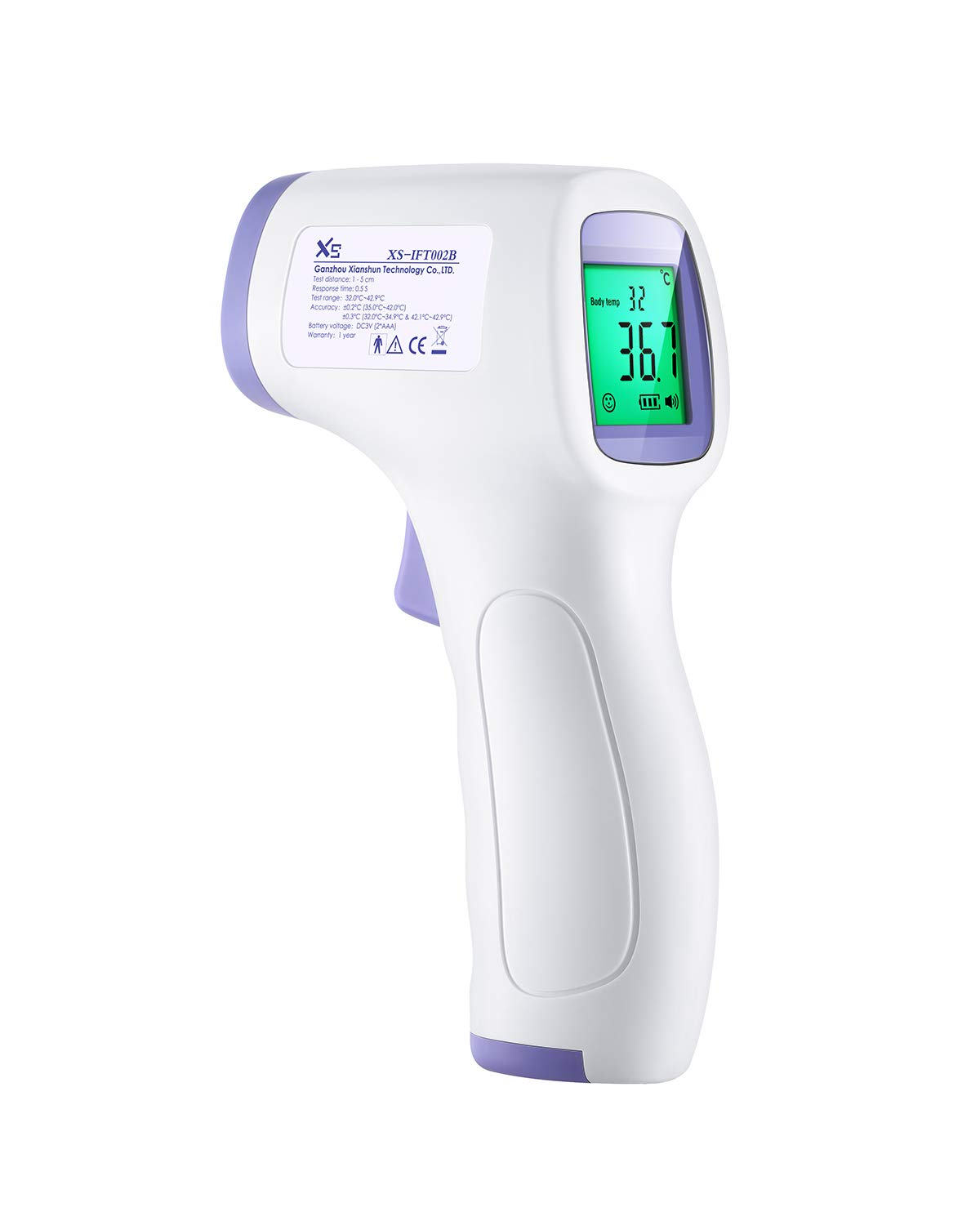 Thermometer, Non-Contact Forehead Thermometer, Precise Fast, Fever Alarm, Digital Infrared Thermometer with LED Display, Data Memory, Baby/Child,/Adult - HW-F7