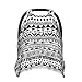 Tribal Print Black and White Aztec Pattern Boho Baby Car Seat Cover & Nursing Cover - Breathable Stretch Multi-Use Cover for Breastfeeding, Stroller Sunshade & Infant Carrier