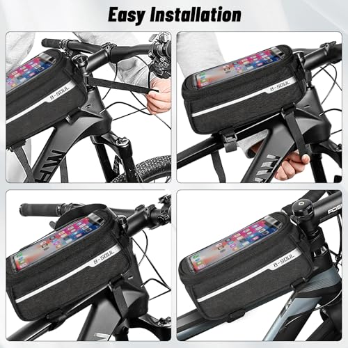 vvhippo Fahrradtasche für Rahmen und Lenker, Wasserdichte Handytasche mit TPU-Touchscreen, für Handys unter 7 Zoll