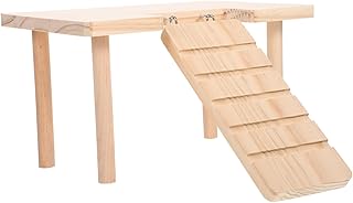 FRCOLOR Hamster Landscaping Platform Rat Rodent Toys Reptisoil Bearded Dragon Basking Platform Reptile Floating Platform Crawling Toys Wooden Guinea Pig Ramp Multifunction Wooden Ladder