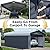 Arrow Sheds Amazon Exclusive 12' x 20' x 7' 29-Gauge Carport with Galvanized Steel Roof Panels and Enclosure Kit, Eggshell