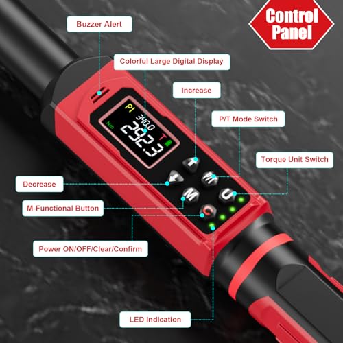 Image of SUERCUP 1 /4 inch&3 /8 inch&1 /2 inch Digital Torque Wrench Set, ±1% accuracy | 0.15-10Nm&0.66-44.29Ft.Lb /0.9-60N.m&3.8-250.8Ft.Lb /5.1-340Nm, 9 presets, 5 units, for Truck, Auto, Moto, Bike, Electronics