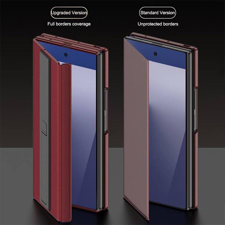 Funda Plegable para Teléfono para Samsung Galaxy Z Trifold,con Soporte Giratorio, Funda Cuero De Lujo Ligera para Negocios, Resistente A Caídas (Gris)