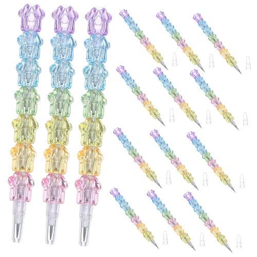 Pencils Stackable Cat Paw sans taillage : 20 crayons empilables à pointe remplaçable pour dessin