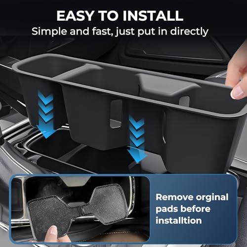 Image of Center Console Cup Holder Inserts for KIA Sorento 2026 2025 2024 2023 2022 2021, Interior Accessories TPE Car Cup Holder for 2021-2026 Sorento, Black