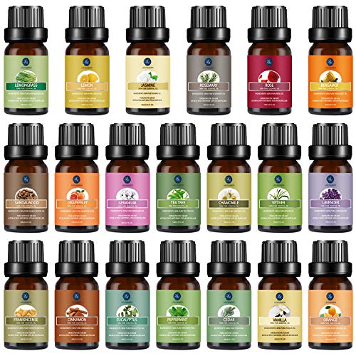 Lagunamoon Premium Essential Oils Set, 20 Pcs Pure Natural Aromatherapy Oils Lavender Frankincense Peppermint Rose Rosemary Sandalwood - Thumbnail 6