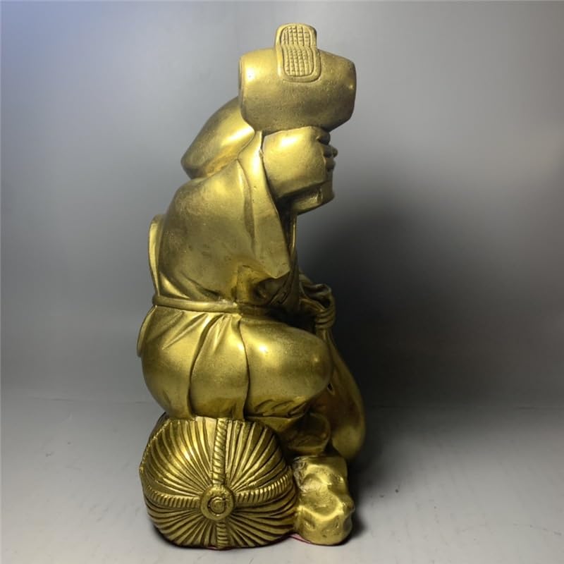 Posąg Buddy do wnętrz machający Bogiem Bogactwa Posąg Mosiężny Posąg Buddy Zen Bogactwo Dom Ozdoby Mosiężne Biuro Feng Shui Dekoracje Medytująca Statua Buddy Figurka Rzeźba