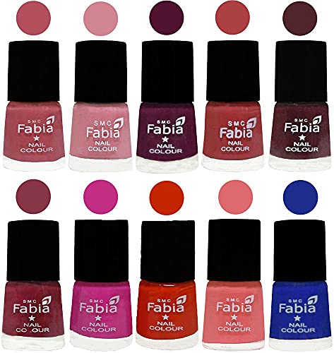Image of ALL IN ONE (PACK OF 10), Long Lasting Glossy Nail Polish, 6 ml Each, All Vibrant Colours,02190