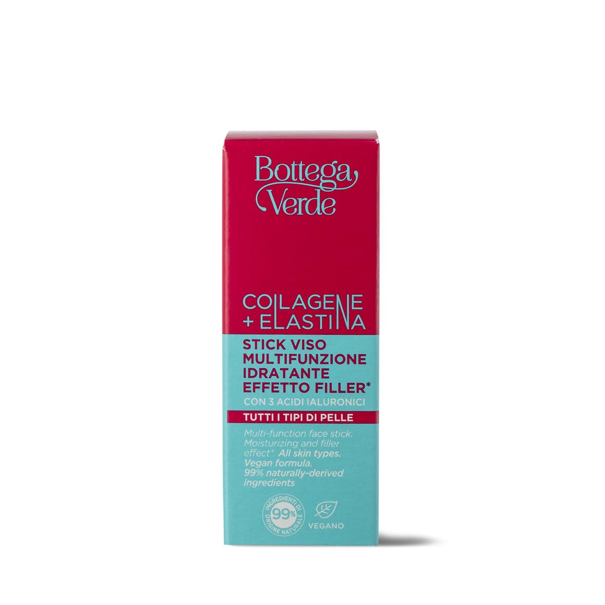 Bottega Verde - Stick Viso Multifunzione, Collagene + Elastina, 12 ml, Azione Idratante, Effetto Filler, per Tutti i Tipi di Pelle