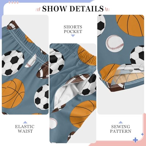 CaTaKu Boys Football Basketball Baseball Pants for Boys Girls Wide Leg Sweatpants Kids Long Bottoms with Pockets Size 6-14Y4
