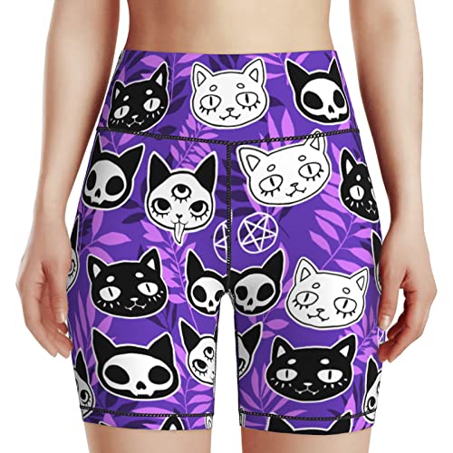 Lista de Ropa de Cheerleading y animación para Hombre disponible en línea para comprar. 46 Pantalones cortos de bicicleta de cintura alta para mujer, para entrenamiento, deportes, correr, senderismo, motociclista, yoga, gimnasio, talla, Gato de calavera púrpura, M