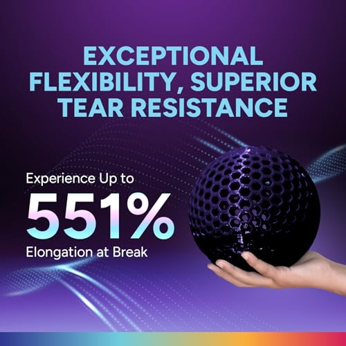 Image of OVERTURE TPU High Speed Filament 1.75mm Flexible Roll, 95A Soft 3D Printer Filament, 1kg Spool (2.2 lbs), Fit Most FDM Printer (HS TPU Translucent Purple)