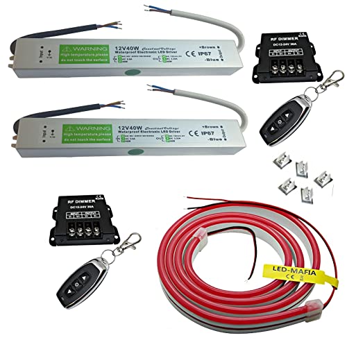 12V / 230V (Netzteil) + Fernbedienung Dimmer + LED Streifen Stripe Licht Unterbankbeleuchtung Saunabeleuchtung Saunalampe (10m - 10,99€/m, warmweiß)