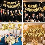 57 Pcs Letter Balloons, 18" Gold Aluminum Foil Alphabet Custom Balloons Banner for Birthday, Baby Shower, Wedding, Graduation, Happy New Year Party Decorations Supplies - Image 3