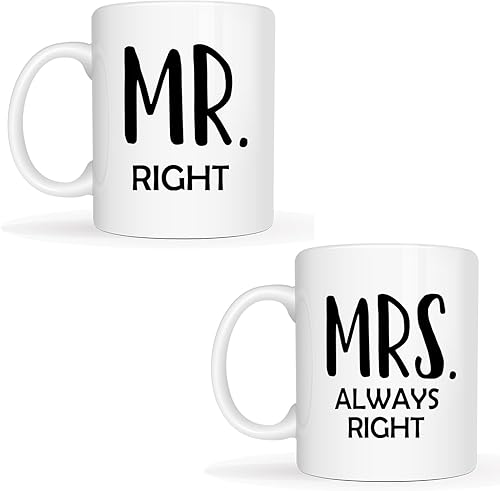 Miniatura 2 de Juego de 2 tazas de café para el día de San Valentín, divertidos regalos de boda para pareja, esposa, marido, regalos de recién casado para novia y