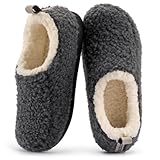 RockDove Women's Nomad Faux Shearling Lined Closed Back Slipper, Size 8-9 US Women, Dark Grey