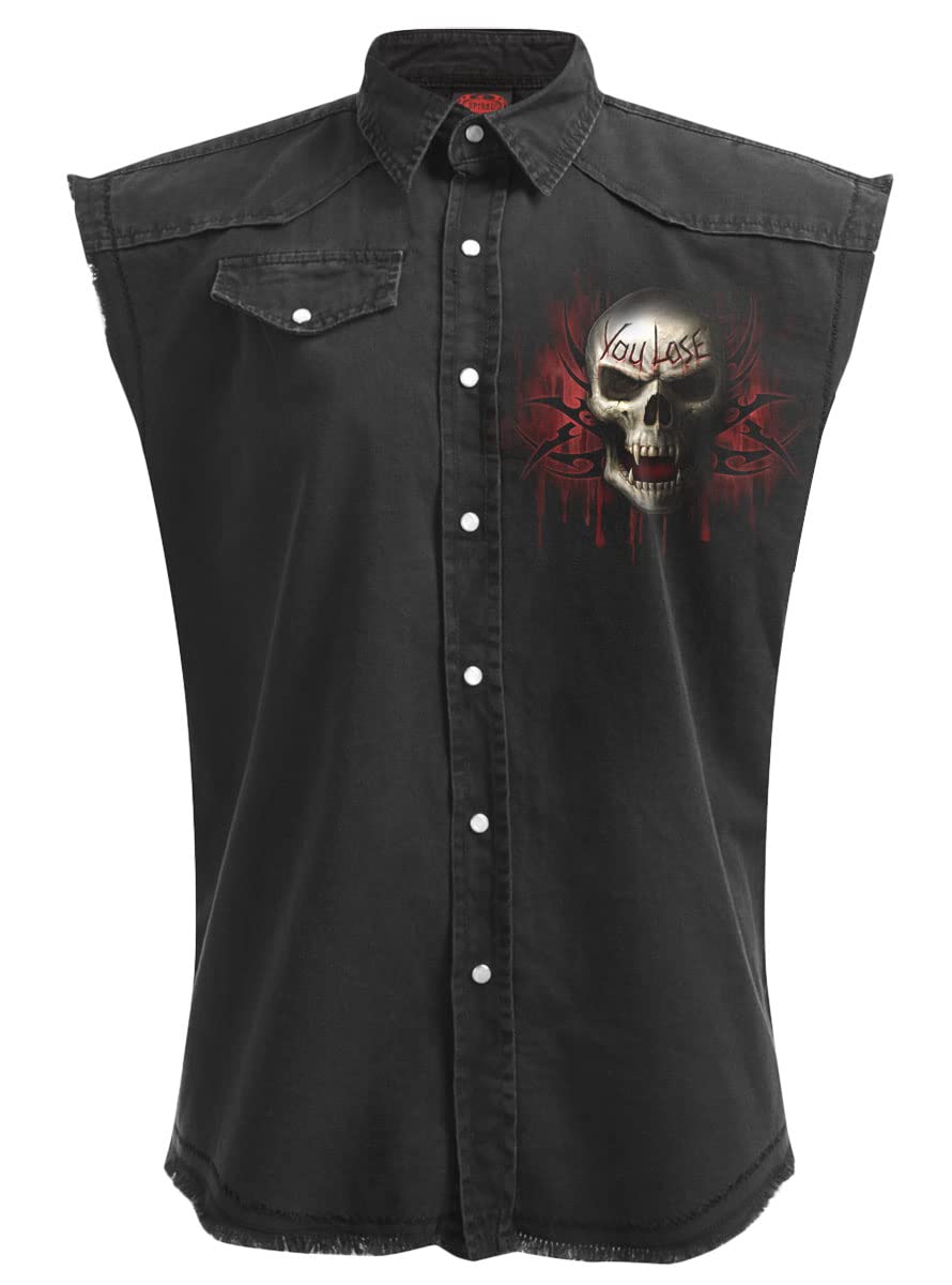 Spiral - Game Over - Sleeveless Stone Washed Worker Black - L