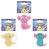 ORB Curiosities Mega Sparklee Squishy Axolotl Toy 3 Pack - Cute Axolotl Squishy Sparkling Sugar Ball Squishies to Squeeze - Fun Stress Ball Toys - Sensory and Fidget Axolotl Toys for Kids and Adults