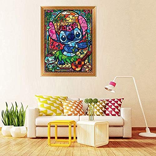 Diamond Painting Kits, DIY 5D Round Full Drill Art Perfect for Relaxation and Home Wall Decor (Stitch, 12x16inch)
