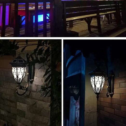 WQQYU6HKF Wandlampen Wandlamp, Solar Outdoor Wall Lamp, LED Solar Garden Wandverlichting Lamp, Outdoor Regendichte Wandlamp Tuinlamp, Exquisite Villa Garden Park Binnenplaats Buitenlampen 2 Packs Wandlampen(L) photo 3